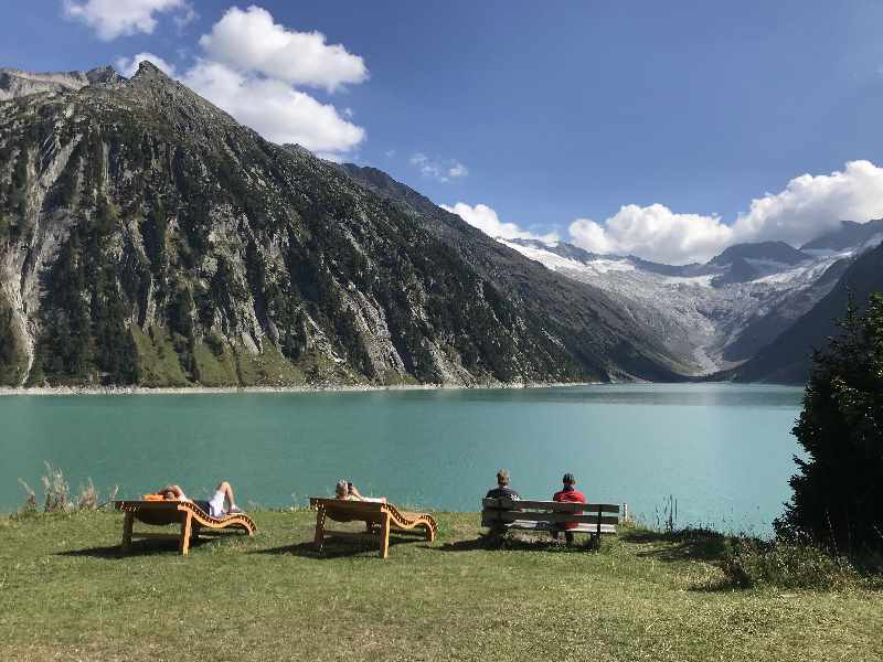 Stausee Zillertal - für mich der Schönste: Der Schlegeisspeicher mit dem Gletscherblick