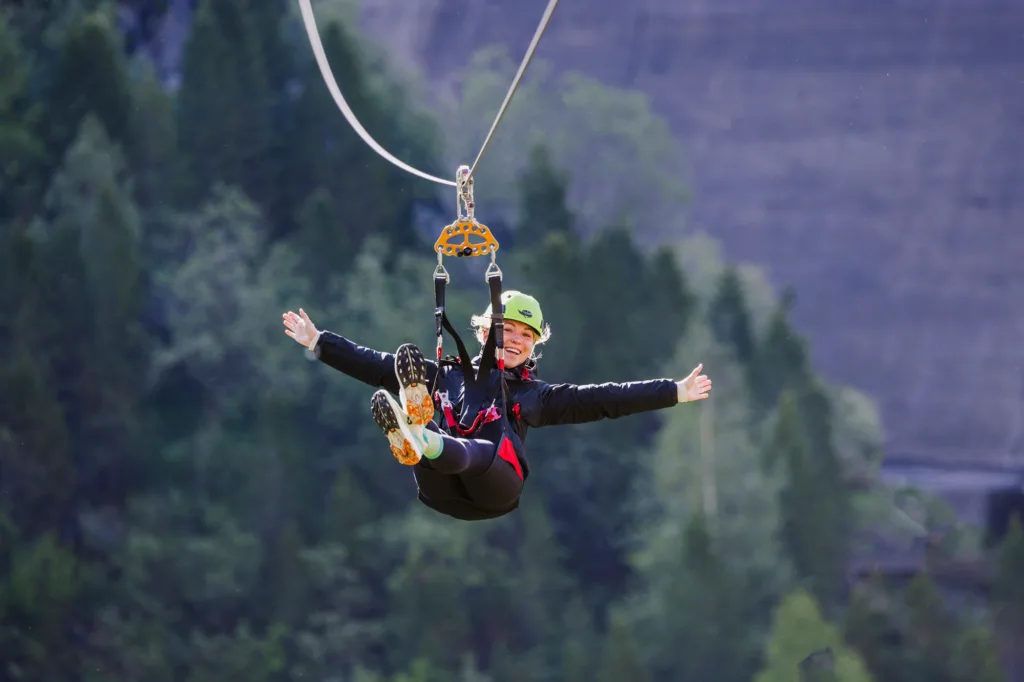 Schlegeis 131 Flying Fox an der Staumauer